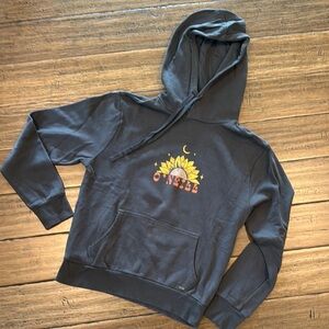 O'Neill Gray Hoodie with Sunflower Graphic- Super cute on back!